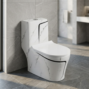 WC monobloc en céramique blanche à double chasse d'eau, coloré, pour salle de bain moderne - Vente en gros - Product Image 2