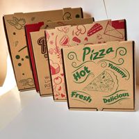 Boîte à pizza personnalisée 6 8 9 10 12 pouces Boîte en papier kraft de bonne qualité Boîte à pizza d'emballage de restauration rapide imprimée sur mesure avec logo