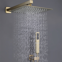 Mitigeur de douche thermostatique en laiton à 3 voies avec barre coulissante, doré, mural, pour hôtel, garantie 5 ans