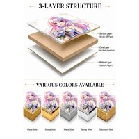Kertas Seni Shikishi Anime Kustom Premium, Papan Tanda Tangan Holografik Berbingkai Emas, Merchandise Penggemar, Kado Koleksi