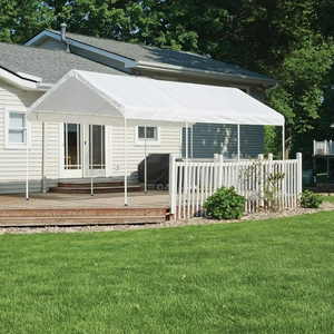Abri <span class=keywords><strong>de</strong></span> jardin ou carport extérieur 10x20m à 8 pieds, en acier galvanisé robuste, imperméable <span class=keywords><strong>et</strong></span> durable, blanc, pour une seule voiture - Product Image 1