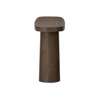 Table console ovale à bords arrondis en bois massif, design minimaliste de luxe, artisanale, durable, pour salon, design Wabi Sabi