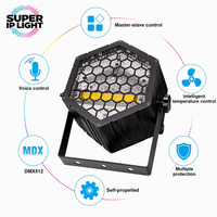 Projecteur de scène LED hexagonal vintage à tête unique 60W COB+RGBW, lumière auxiliaire DMX Strobe pour discothèque et mariage