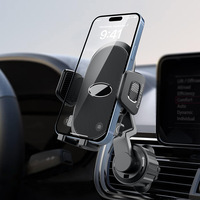 Penyangga Ponsel Mobil B410 dengan Pengait Logam Stabil, Lengan Fleksibel Putar 360 Derajat, Klip Ventilasi Udara, Tinggi Dapat Disesuaikan, Pengoperasian Satu Tangan
