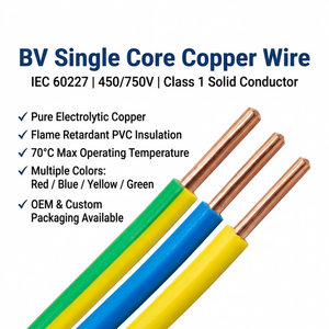 Cable Eléctrico de Cobre Sólido de 1.5mm, 2.5mm y 4mm, Unipolar, con Aislamiento de PVC, para Cableado de Viviendas, Modelo BV/RV/<span class=keywords><strong>BLV</strong></span>/BVR, 750V, en Oferta - Product Image 6