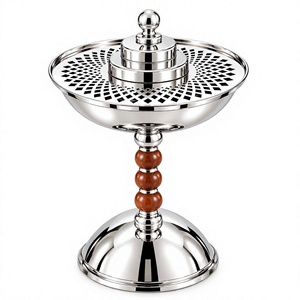 Quemador de incienso artesanal de metal y madera, accesorio artístico para aromaterapia, adecuado para varillas de incienso, conos y meditación. - Product Image 1