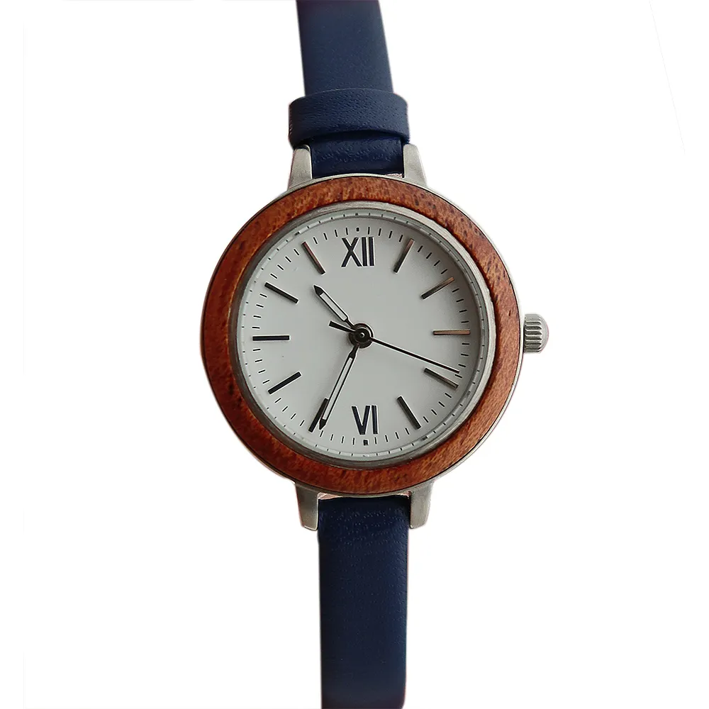 Elegant leather wooden combined stainless steel women watches special designed waterproof watches for ladies genuine leather