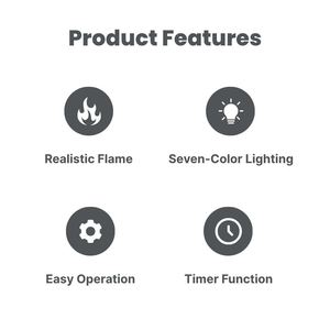 Flame Air Humidifier Low Noise <36 dB Portable Tabletop Design 10H Auto <b>Timer</b> - Product Image 3