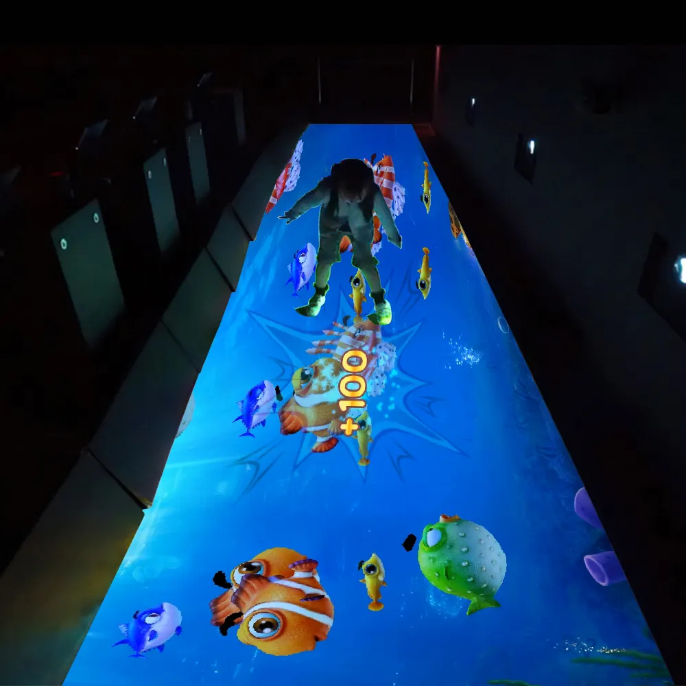 חם מכירות לוח אינטראקטיבי משחק מערכת 3D הולוגרפית וירטואלי Immersive משחקים באמת מגע הקרנת רצפה משחקי הרצפה