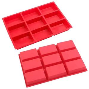 Moldes de Silicona de 9 Cavidades Rectangulares para Hornear Brownies, Jabones y Creación de Pasteles - Product Image 1
