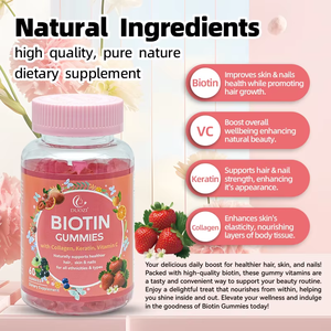 Gomitas de Biotina DUOZI con Colágeno, Queratina y Vitamina C, 60 Unidades, Sin Gluten, Suplemento de Belleza para el Cabello, la Piel y las Uñas - Product Image 2