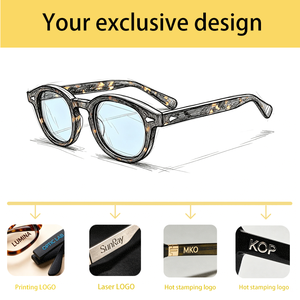 <span class=keywords><strong>Gafas</strong></span> de Sol Estilo <span class=keywords><strong>Johnny</strong></span> <span class=keywords><strong>Depp</strong></span> para Hombre y Mujer de Marca de Diseñador Polarizadas <span class=keywords><strong>con</strong></span> Montura de Acetato Vintage para Hombre UV400 - Product Image 4
