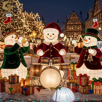 Outdoor-Weihnachtsbeleuchtung Cartoon-Schneemann-Band Festliche Motivlaterne für Freizeitparks und Festivalattraktionen