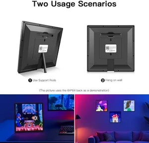 64*64 pixel <span class=keywords><strong>Led</strong></span> Panel tường đồng hồ Máy tính để bàn trang trí nội thất nghệ thuật hiển thị với điều khiển ứng dụng, USB powered sáng tạo pixel Bảng điều chỉnh - Product Image 2