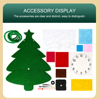 Reloj Digital Educativo con Temática Navideña, Juguete de Aprendizaje del Tiempo, Árbol de Navidad Hecho a Mano, Reloj Educativo de Fieltro para el Aula