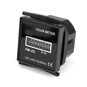 HM-2D Uurmeter 0-999999H 59M Zwart Vierkant Digitaal Display LED8-bit 100-240V Ac Teller Timer