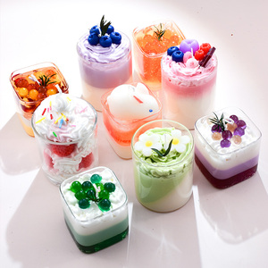 Vela Aromática de Cera de Gel Hecha a Mano con Forma de Helado en Frasco de Vidrio para Decoración del Hogar, Navidad, Halloween, Pascua, Bares - Product Image 5