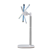 Support de téléphone de bureau réglable en hauteur B09 (240 mm-365 mm), support télescopique en métal avec base lestée pour une diffusion vidéo stable