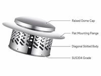 Capot de cheminée moderne en acier inoxydable de 150 mm, résistant aux intempéries et à la corrosion, pour système d'évacuation extérieur