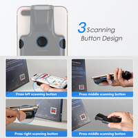 Lecteur de codes-barres 2D Eyoyo avec clip arrière, fonction Bluetooth, compatible avec les téléphones, lecteur de codes-barres portable avec fonction Bluetooth 1D 2D QR