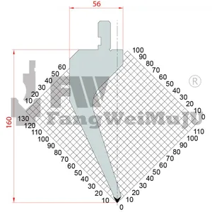 60 Grad Big Goose Neck Punch/R0.8/H160 - 1190 Press Brake Punches