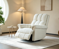 Fauteuil inclinable électrique vintage en chenille VOXHOME avec port USB, éponge haute densité, canapé individuel pour salon