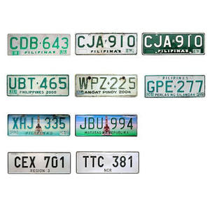 Placas de Matrícula de Filipinas Personalizadas en Relieve, Placas de Aluminio para Automóviles con Sublimación en Blanco - Product Image 1