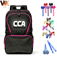 Sac à dos personnalisé pour gymnastique, danse, cheerleading, avec logo brodé, nom, strass, pour équipes, propriétaires de clubs, filles, mères de cheerleaders