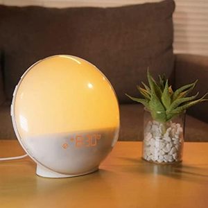 WiFi Smart Electronic Wake up Alarm <b>Calendars</b> Natural Sound 7 Colors Sunrise/Sunset Luminous Digital Clock FM Radio Night Light - Product Image 2