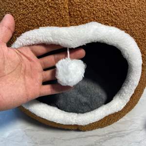 Tempat tidur hewan peliharaan beruang lucu, tempat tidur sarang hewan peliharaan lembut untuk kucing anjing musim dingin yang hangat - Product Image 5