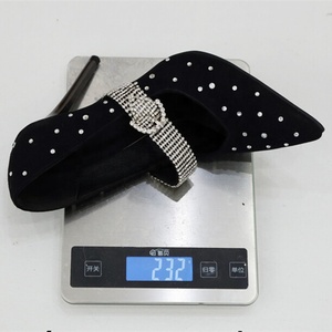 Chaussures à talons hauts élégantes rétro avec sangle ornée de diamants pour femmes, chaussures habillées pour soirée, mariage, à enfiler, grande taille 43 - Product Image 4