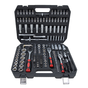 Jeu de clés à <span class=keywords><strong>cliquet</strong></span> 1/4" 3/8" 1/2" <span class=keywords><strong>avec</strong></span> douilles et embouts, kit d'outils de réparation automobile - Product Image 1