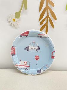 Ensemble de vaisselle sur le thème de la voiture de police DAMAI pour les anniversaires d'enfants, assiettes jetables, gobelets en papier, serviettes pour 8 invités - Product Image 3