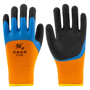 <span class=keywords><strong>Guantes</strong></span> de invierno gruesos, cálidos, impermeables, con forro polar, de tela de rizo, de látex, de doble capa, resistentes al desgaste y antideslizantes; Seguridad en invierno - Product Image 1