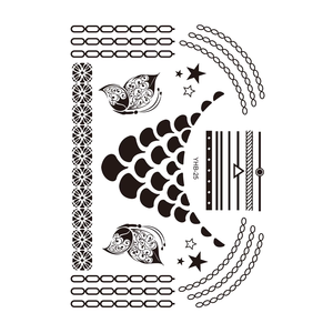 <span class=keywords><strong>Disegni</strong></span> di Tatuaggi all'Henné 2025, Adesivi Mehndi Neri per Mani e Gambe, Tatuaggi Temporanei - Product Image 6