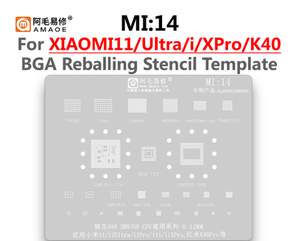 Amaoe BGA Reballing Solder Stencil Plant Tin Net para Xiaomi 10 11 12 ultra <span class=keywords><strong>Redmi</strong></span> K20 K30 Note CPU MI8 9 10 11 12 13 14 15 16 - Product Image 4