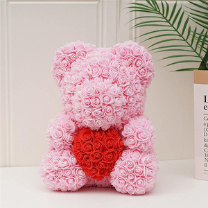 Coffret <span class=keywords><strong>Cadeau</strong></span> Saint-Valentin : Ours en Fleurs Séchées Artisanales, Roses Savon et Fleurs Fraîches – Meilleures Ventes - Product Image 3
