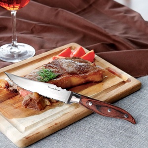 Low MOQ Good Price Kitchen Cutlery Steak <strong>Knives</strong> Set 6pcs Pakka Wood Handle Serrated <strong>Dinner</strong> <strong>Knife</strong> With Gift Box - Product Image 4