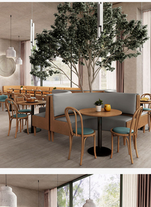 Casa de té personalizada, restaurante, tienda de postres, tienda de hamburguesas con leche, madera maciza, moderno restaurante comercial, cabina, sofá, juego de tienda de fideos - Product Image 3