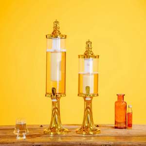 Dispensador de Bebidas de 1.5L para Jugos, Cola, <span class=keywords><strong>Leche</strong></span> y Cerveza, Torre de Hielo Cilíndrica Luminosa, Dorado/Plateado, Autoservicio, para el Hogar - Product Image 5