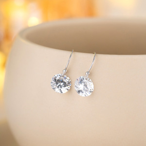 Pendientes de Plata de Ley S925 con Circonita Cultivada en Laboratorio Certificada por IGI, Elegantes y Sencillos para Mujer, de Alta Gama, Combinables con Todo, para Uso Diario - Product Image 6