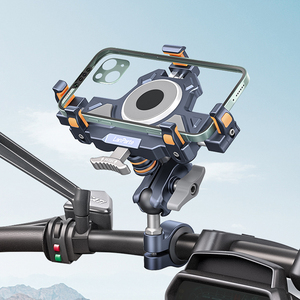 Rotation à 360 degrés support de téléphone portable absorbant les chocs support de téléphone portable de montage de guidon en aluminium pour moto - Product Image 6