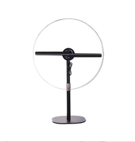 Ventilador de Escritorio 3D con Wifi de 30CM, Pantalla Holográfica, Proyector de Publicidad, Luz de Visualización Holográfica, Ventilador LED de Escritorio con Batería