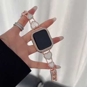 สายนาฬิกาโลหะรูปหัวใจสีดำประดับเพชรหรูหรา ใช้ได้กับ Apple Watch สายนาฬิกาโลหะรูปหัวใจสุดหรูหรา - Product Image 3