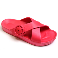 Sandales à enfiler pour femmes en EVA, légères, imperméables, avec boucle ronde réglable et brides croisées, pour l'extérieur et la plage