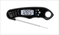 Termometer BBQ Digital Portabel dengan Probe Lipat, LCD Berlampu, Pembuka Botol untuk Panggangan Luar Ruangan dan Asap BBQ, Bahan Plastik