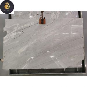 Losas pulidas de cuarcita blanca nuage bookmatched para pared de fondo - Product Image 3