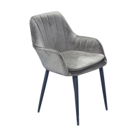 Chaises de salle à manger en velours de luxe au design nordique moderne avec pieds en métal pour la maison, le bar et l'appartement
