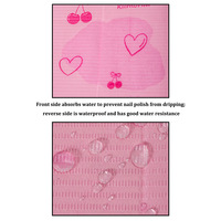 Tapis de table jetable pour nail art, imprimé cœurs cerise roses, imperméable, repose-mains pour salon de manucure, housse de table en papier pour manucure
