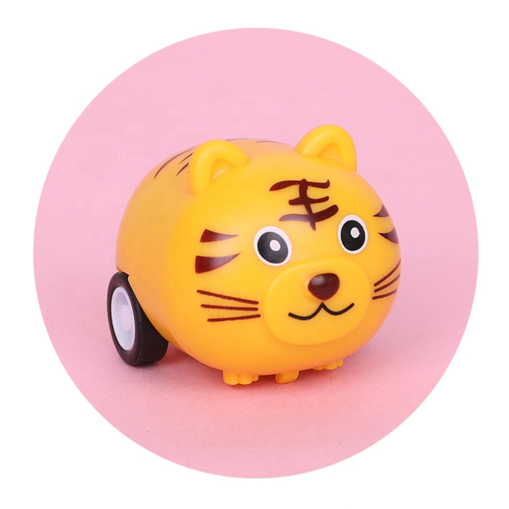 Promotional Creative Pull Back function Vehicles Pink And Yellow and white Cartoon animal Car Capsule Toys